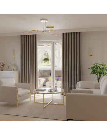 100 % Zaciemniająca zasłona do salonu super blackout na taśmie wave, kolor ciepły szary - szyta na wymiar