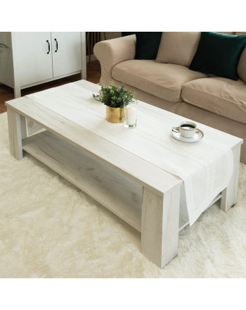 Bieżnik z koronkowym haftem, kolor biały, dwa rozmiary, Sevilla