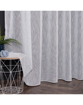 PREMIUM ALLURE Firanka na taśmie wykończona ołowianką Dalida, bukla kolor pastelowy niebieski - szyta na wymiar