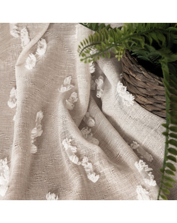 Strukturalna firanka z nowoczesnym zdobieniem Alexa, kolor kremowy, wysokość 300 cm - sprzedawana na metry