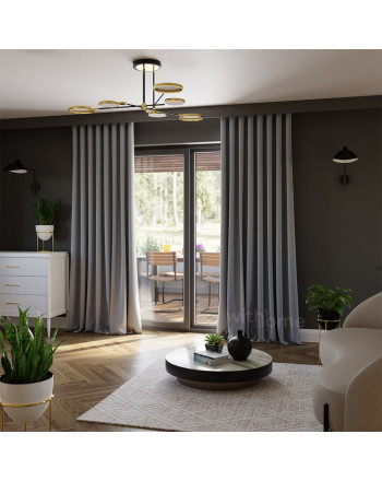 100% Zaciemniająca zasłona do salonu super blackout do szyny sufitowej, kolor chłodny szary - szyta na wymiar