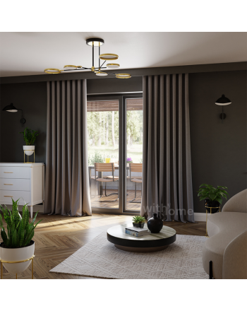 Zaciemniająca zasłona do salonu 100% blackout na taśmie wave, dwustronna wysokość 300 cm, kolor  szary