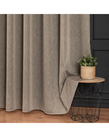 Elegancka firanka do salonu z deszczykiem po całości, kolor ciepły szary, wysokość 300 cm - sprzedawana na metry