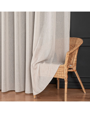  Elegancka firanka do salonu z deszczykiem po całości, kolor pastelowy szary, wysokość 300 cm - sprzedawana na metry