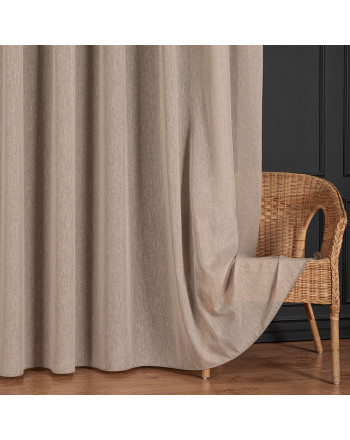 Elegancka firanka do salonu z deszczykiem po całości, kolor szarobeżowy, wysokość 300 cm - sprzedawana na metry