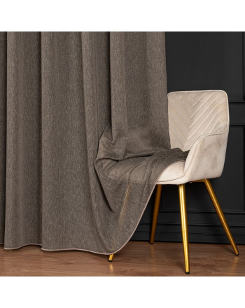 Elegancka firanka do salonu z deszczykiem po całości, kolor brązowoszary, wysokość 300 cm - sprzedawana na metry