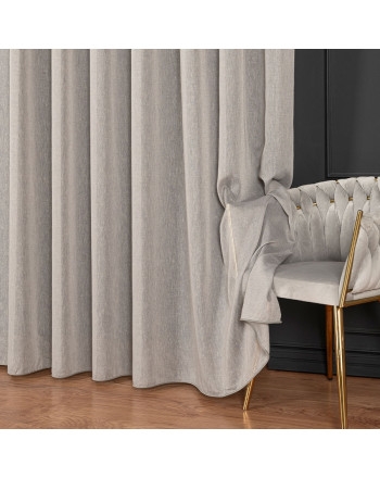 Elegancka firanka do salonu z deszczykiem po całości, kolor szary, wysokość 300 cm - sprzedawana na metry