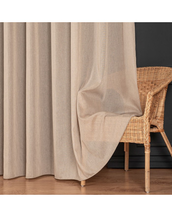 Elegancka firanka do salonu z deszczykiem po całości, kolor chłodny beżowy, wysokość 300 cm - sprzedawana na metry