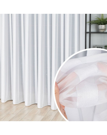 Firanka woal z pionowymi pasami i ołowianką, wysokość 300 cm, 318486 - sprzedawana na metry