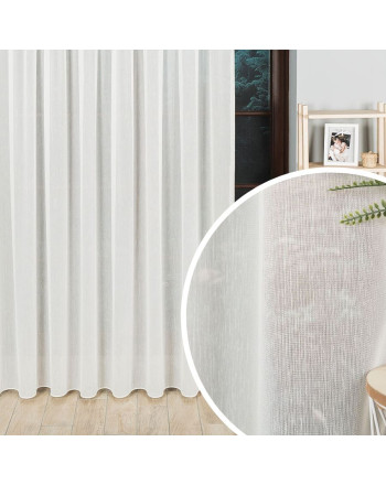 Firanka o strukturze drobnego deszczyku z ołowianką, kolor kremowy, wysokość 300 cm, 318331 - sprzedawana na metry