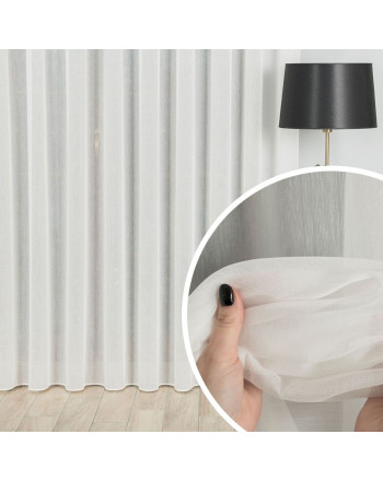 Firanka fantazyjna z ołowianką, kolor kremowy z błyszczącą nitką,  wysokość 300cm