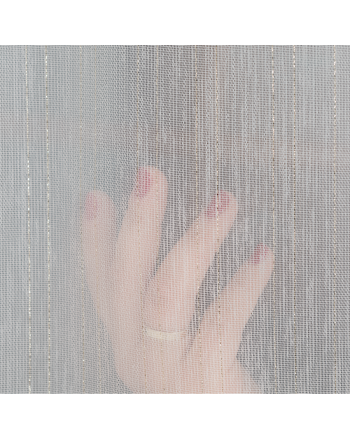 Biała firana ze złota nitką, wysokość 300cm z ołowianką