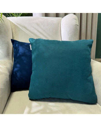 Poszewka dekoracyjna Idalia o strukturze płótna, kolor szmaragdowy, rozmiar 40x40 cm