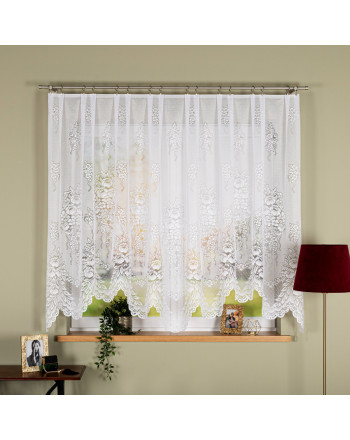 Krótka firanka do salonu żakardowa gotowa dwa rozmiary Adela