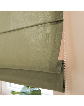 Nowoczesna roleta rzymska do kuchni ze wzorem Jodełka, kolor szarozielony - szyta na wymiar