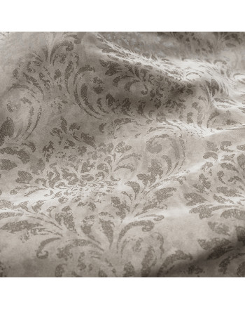 Materiał na zasłony ze wzorem botanicznym Madeleine, kolor chłodny kremowy wysokość 300 cm - sprzedawany na metry