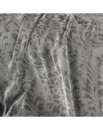 Materiał na zasłony ze wzorem botanicznym Madeleine, kolor szary wysokość 300 cm - sprzedawany na metry