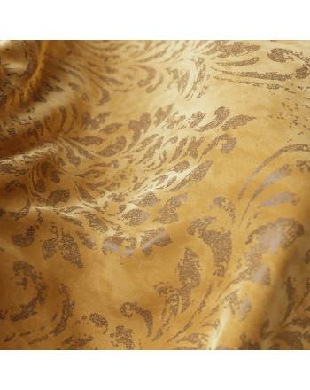 Materiał na zasłony ze wzorem botanicznym Madeleine, kolor żółty wysokość 300 cm - sprzedawany na metry