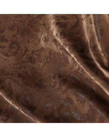 Materiał na zasłony ze wzorem botanicznym Madeleine, kolor czekoladowy, wysokość 300 cm - sprzedawany na metry