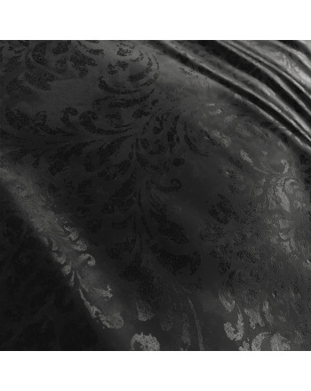 Materiał na zasłony ze wzorem botanicznym Madeleine, kolor czarny, wysokość 300 cm - sprzedawany na metry