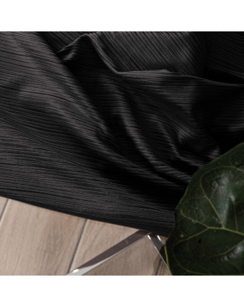 Materiał na zasłony o delikatnej strukturze przypominającej sztruks Charlotta, kolor czarny, wysokość 300 cm