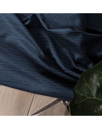 Materiał na zasłony o delikatnej strukturze przypominającej sztruks Charlotta, kolor granatowy, wysokość 300 cm