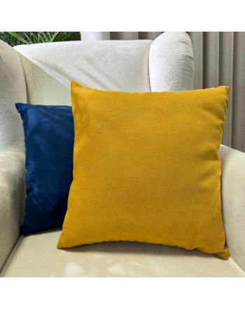 Poszewka dekoracyjna Idalia o strukturze płótna, kolor musztardowy, rozmiar 40x40 cm