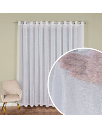 Firana gotowa z etaminy na przelotkach, kolor biały, oferowana w dwóch rozmiarach: 140x250 cm i 300x250 cm, 400001