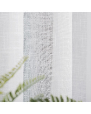Długa firana z delikatnej tkaniny przypominającej płótno, kolor biały, wysokość 300 cm - sprzedawana na metry
