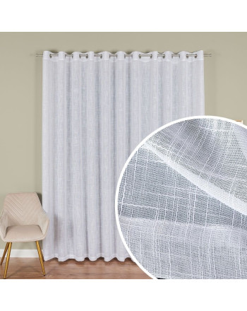 Firana gotowa  delikatnej etaminy na przelotkach, kolor biały, oferowana w czterech rozmiarach: 140x250, 300x250, 400x250 i 500x250 cm