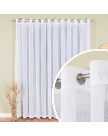 Biała firana gotowa  do salonu z etaminy na przelotkach, dwa rozmiary, Lena