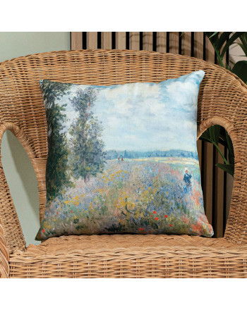 Poszewka dekoracyjna, welwetowa z nadrukiem, rozmiar 40x40 cm, Łąka 