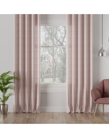 Nowoczesna zasłona Milas na taśmie kolor pastelowy różowy do pokoju dziecka lub salonu - szyta na wymiar