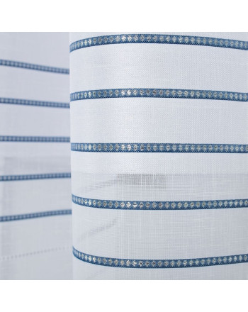 Tkanina dekoracyjna, granatowe pasy po całości