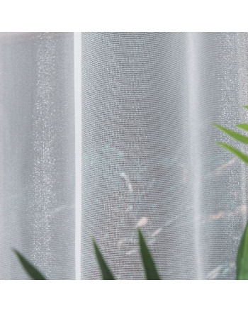 Długa gładka firana do salonu z nabłyszczanej przędzy, kolor biały, wysokość 330 cm - sprzedawana na metry 