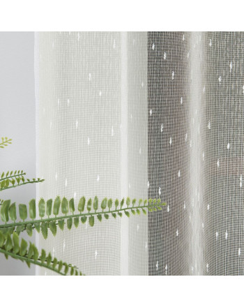 Gładka firana deszczyk z obciążnikiem kolor kremowy, wysokość 330 cm, 000163 - sprzedawana na metry