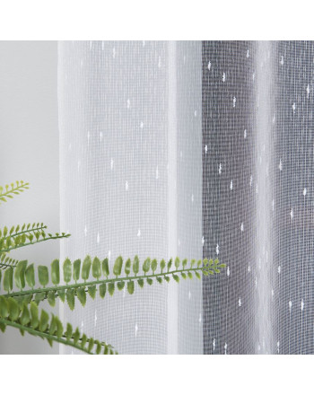 Gładka firana deszczyk z obciążnikiem, kolor biały, wysokość 330 cm, 000163 - sprzedawana na metry