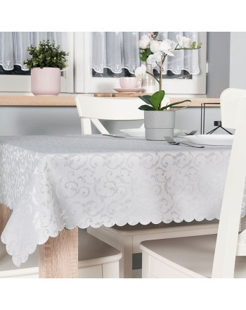 Wodoodporna tkanina obrusowa, kolor jasny szary, szerokość 140 cm, Alan - sprzedawana na metry