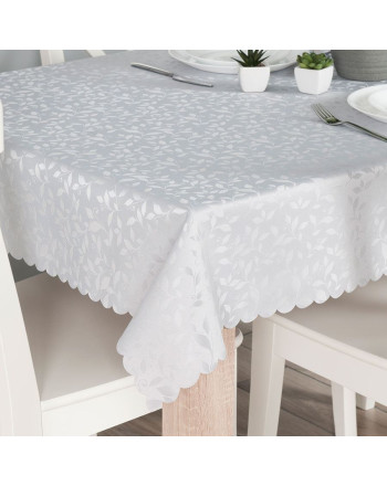 Wodoodporny materiał na obrusy, kolor jasny szary, szerokość 140 cm, Felek - sprzedawany na metry