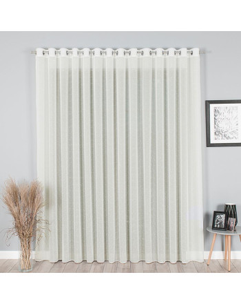 Firanka ze wzorem deszczyku z obciążnikiem, kolor kremowy, wysokość 330 cm - sprzedawana na metry