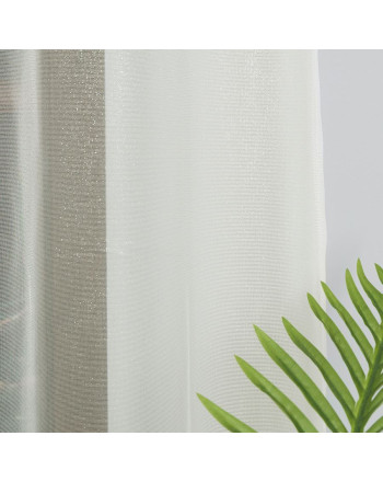 Kremowa firana z błyszczącej markizety z obciążnikiem, wysokość 330 cm, 000430 - sprzedawana na metry