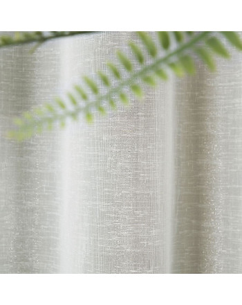 Nowoczesna kremowa firana z połyskiem z obciążnikiem, wysokość 300 cm - sprzedawana na metry 