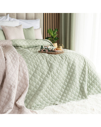 Narzuta na łóżko z pikowanym wzorem Molly, kolor szałwiowy, dostępna w 2 rozmiarach