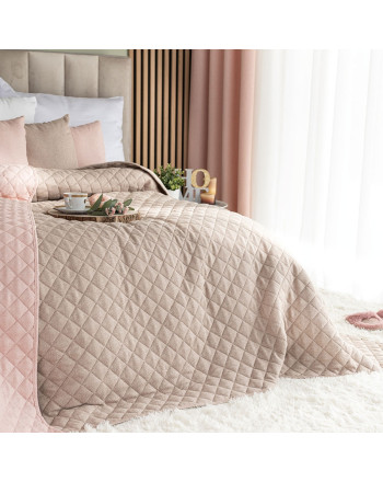 Narzuta na łóżko z pikowanym wzorem Molly, kolor ciemny beżowy, dostępna w 2 rozmiarach