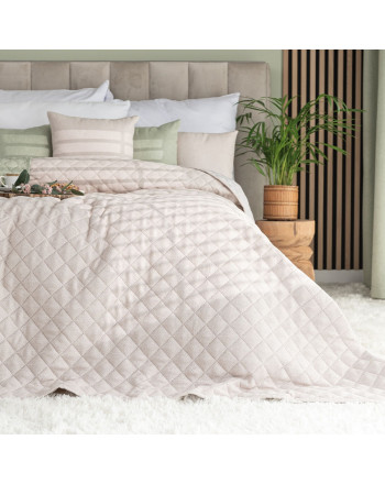 Narzuta na łóżko z pikowanym wzorem Molly, kolor ciepły beżowy, dostępna w 2 rozmiarach