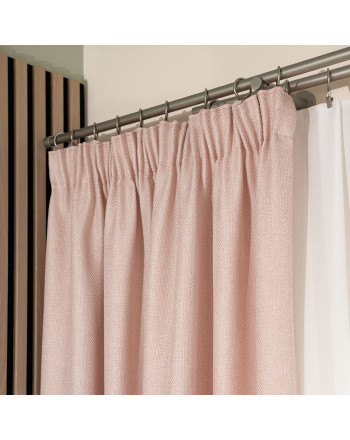 Zasłona gotowa na taśmie  do salonu, kolor pudrowy róż, rozmiar 140x250 cm, Molly