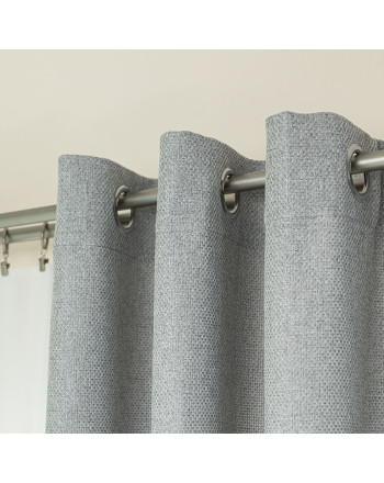 Zasłona gotowa na przelotkach, kolor jasny szary, rozmiar 140x250 cm, Molly