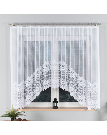 Elegancka żakardowa firana gotowa do salonu wykończona w łuk 310x160 cm, Serafina