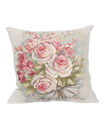 Gobelinowa poszewka z motywem kwiatów w stylu vintage, rozmiar 45x45 cm