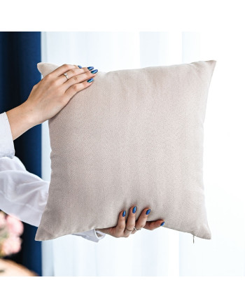 Poszewka dekoracyjna Jodełka, kolor jasny beżowy, rozmiar 40x40 cm